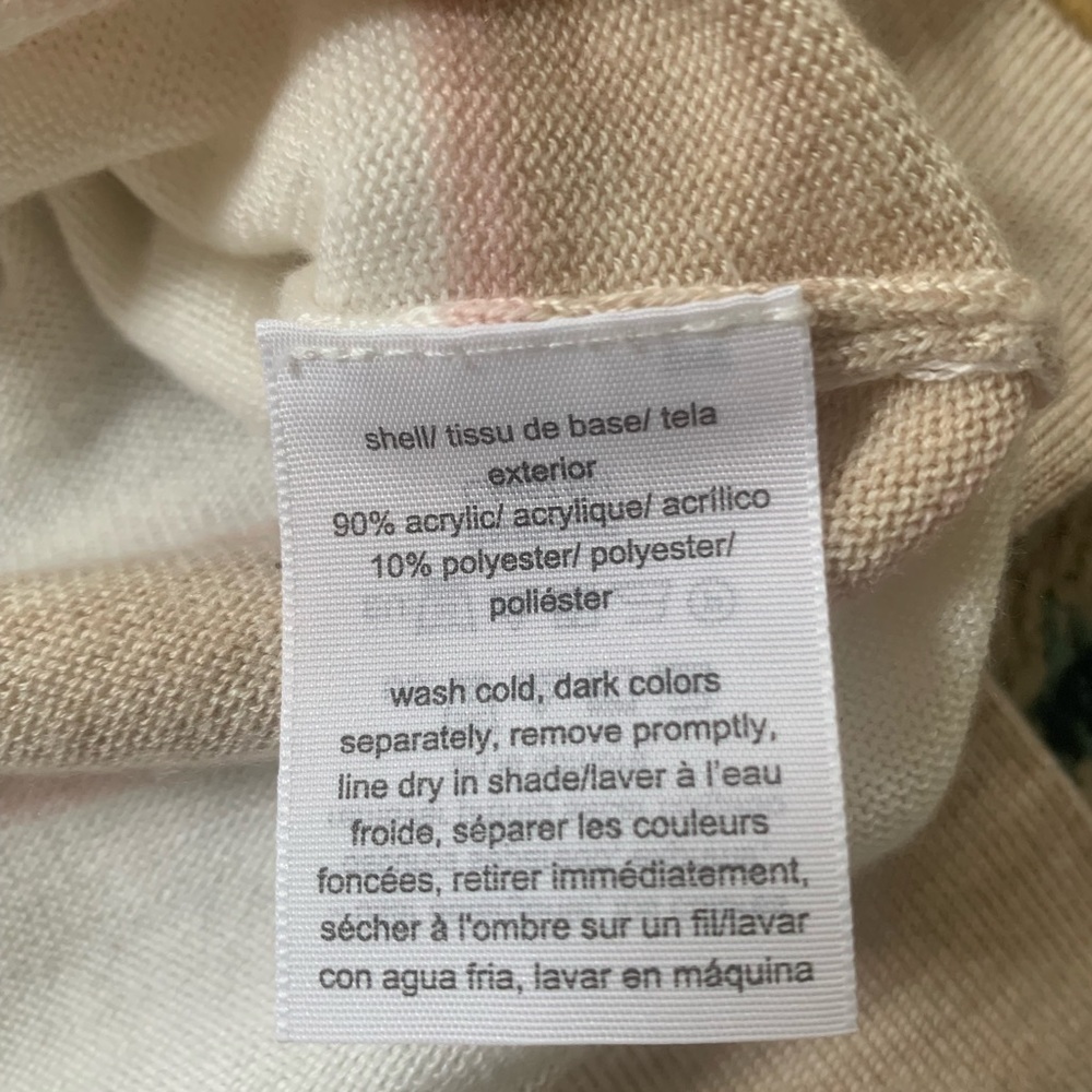 Tommy Hilfiger Striped Nautical Shoulder Button Sweater Pink Tan Cream Small - Picture 8 of 8
